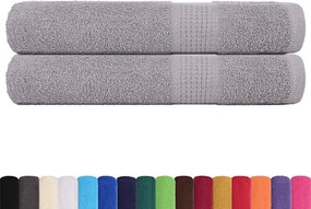 vidaXL Πετσέτες FROGN 2 τεμ. Γκρι 100x200 εκ. 360 γρ./μ²