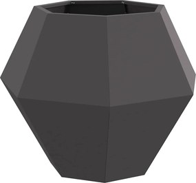 vidaXL Γλάστρα 2 pcs Μαύρο 75 x 75 x 60 εκ Ατσάλι