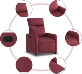 vidaXL Πολυθρόνα Ανακλινόμενη Μπορντό Υφασμάτινη