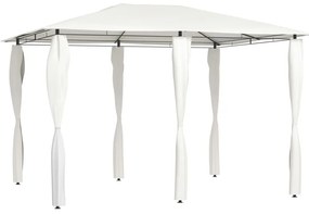 vidaXL Κιόσκι με Καλύμματα Στύλων Κρεμ 3 x 4 x 2,6 μ. 160 γρ./μ²