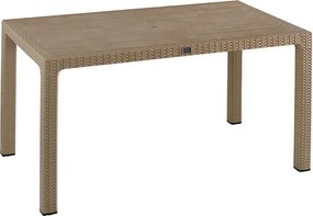 Τραπεζαρία Explore-Ignite pakoworld σετ 7τεμ PP cappuccino 150x90x73,5εκ.