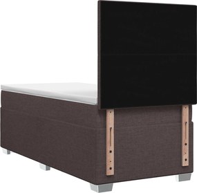 vidaXL Κρεβάτι box spring με στρώμα Σκούρο Καφέ 100 x 200 cm Ύφασμα