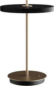 LED Πορτατίφ Μπαταρίας Επαναφορτιζόμενο Asteria Move Μαύρο με Μπρονζέ Βάση Dimmable