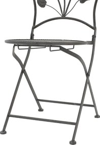 Τραπεζαρία κήπου Abriel pakoworld σετ 3τεμ μέταλλο ανθρακί antique