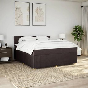 ΚΡΕΒΑΤΙ BOXSPRING ΜΕ ΣΤΡΩΜΑ ΣΚΟΥΡΟ ΚΑΦΕ 180X200 ΕΚ ΥΦΑΣΜΑΤΙΝΟ 3287531