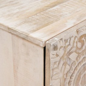 vidaXL Ντουλάπι TV Λευκό 105 x 33,5 x 46 εκ. Στερεό ξύλο μάνγκο