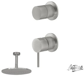La Torre ELLE316 Inox Brushed PVD ΣΕΤ Ανακλινόμενη κεφαλή+μπράτσο οροφής+Μίκτης εντοιχισμού N50025-111 N11000-111 35314-111