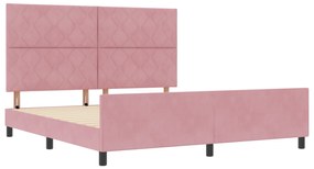 vidaXL Κρεβάτι Ροζ 180x200 εκ. Βελούδο