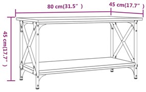 Τραπεζάκι Σαλονιού Sonoma Δρυς 80x45x45 εκ Επεξ. Ξύλο + Σίδηρος 823323