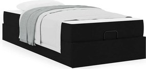 vidaXL Σκελετός κρεβατιού με στρώμα 2 pcs Μαύρο ύφασμα