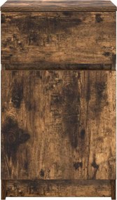 vidaXL Κομοδίνα 2 τεμ. Καπνιστή Δρυς 39x35x65 εκ. Επεξεργ. Ξύλο