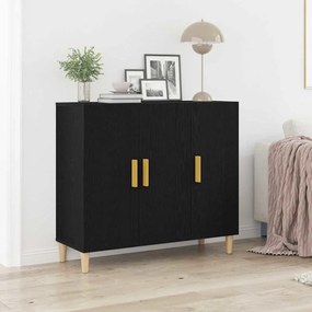vidaXL Πλαϊνό γραφείο Μαύρη Οξυά 90 x 34 x 80 εκ. Επεξεργασμένο ξύλο