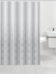 Κουρτίνα Πολυεστερική 180x200cm 90Gsm Με 12 Κρίκους Γκρι Ντεγκραντέ