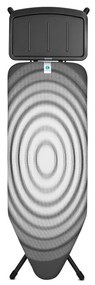 Τραπέζι σιδερώματος Brabantia C 1003375, 124x45 cm, 7 θέσεις ρύθμισης, υποδοχή γεννήτριας ατμού, Σκούρο γκρι/λευκό