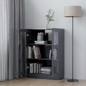 vidaXL Βιτρίνα Γυαλιστερό Γκρι 82,5 x 30,5 x 115 εκ. Μοριοσανίδα