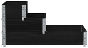 vidaXL Ζαρντινιέρα Υπερ. 3 Επιπέδων Μαύρη 120x80 εκ. Μασίφ Ξύλο Πεύκου