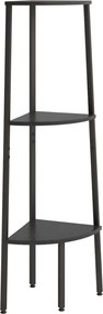 vidaXL Ραφιέρα Γωνιακή 3 Επίπεδων Μαύρο 45,5x31,5x120 εκ.