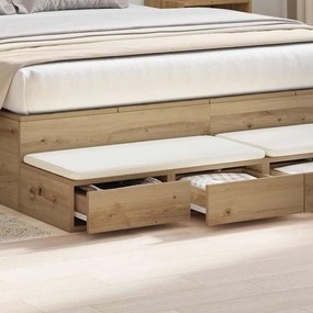 vidaXL Συρτάρια κρεβατιού με συρτάρι artisan δρυς 140 x 36.5 x 16.5 εκ