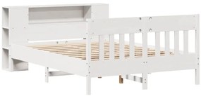 vidaXL Κρεβάτι Βιβλιοθήκη Χωρίς Στρώμα 120x190 εκ Μασίφ Ξύλο Πεύκου