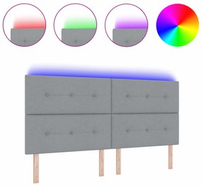 vidaXL LED Κεφαλάρι Φωτισμού Γκρι 100 εκ Ύφασμα