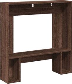 vidaXL Πλαίσιο Τζακιού Καφέ Δρυς 81x18x82 εκ. από Επεξ. Ξύλο