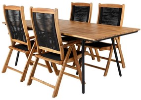 Σετ Τραπέζι και καρέκλες Dallas 3131, Ξύλο, Σχοινί, Ξύλο, Ξύλο: Ακακία | Epipla1.gr