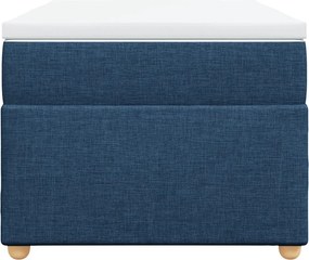 vidaXL Κρεβάτι Boxspring με Στρώμα Μπλε 90x190 εκ.Υφασμάτινο