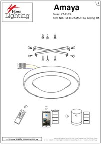 SE LED SMART 60 AMAYA CEILING BLACK Δ3