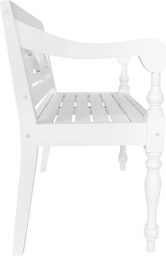 vidaXL Παγκάκι Batavia Λευκό 98 εκ. από Μασίφ Μαόνι