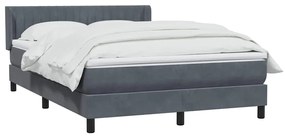 vidaXL Κρεβάτι Boxspring με Στρώμα Σκούρο Γκρι 160x210 εκ. Βελούδινο