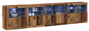 vidaXL Μπουφές με LED Φώτα Παλιού Ξύλου 283x37x67 cm Κατασκευασμένο Ξύλο