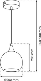 Κρεμαστό Φωτιστικό Monte Ø20cm Χρυσό