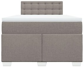 vidaXL Κρεβάτι Boxspring με Στρώμα Taupe 120x190 εκ. Υφασμάτινο