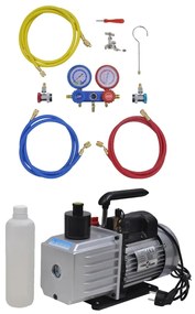 vidaXL Αντλία Κενού 100 L/min με Σετ Ελέγχου Πίεσης 2 Εξόδων σε Θήκη