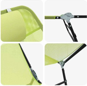 vidaXL Πτυσσόμενη ξαπλώστρα Πράσινο 182 x 55 x 85,5 εκ Textilene