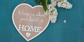 Εικόνα καρδιάς με επιγραφή - Το σπίτι είναι εκεί που είναι η καρδιά σας