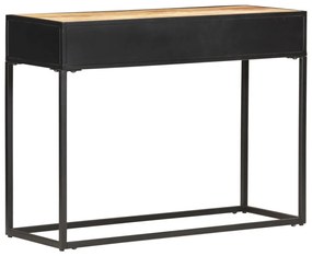 Τραπέζι Κονσόλα 100x35x75 εκ Ακατ. Ξύλο Μάνγκο/Φυσικό Καλάμι - Καφέ