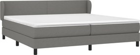 vidaXL Κρεβάτι Boxspring με Στρώμα Σκούρο Γκρι 200x200 εκ. Υφασμάτινο