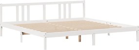 vidaXL Σκελετός Κρεβατιού με Κεφαλάρι Χωρίς Στρώμα Λευκό 200x200 εκ.