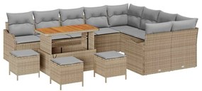 vidaXL Σετ Καναπέ Κήπου 13 pcs Μπεζ, Ανοιχτό Γκρι 110 x 55 x 71 εκ
