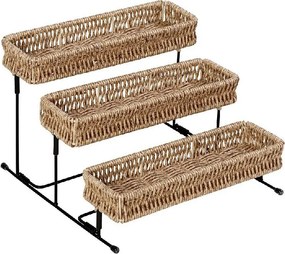 ΔΙΣΚΟΣ 3 ΕΠΙΠΕΔΩΝ SYNTH. RATTAN ΜΠΕΖ 25Χ25Χ16ΕΚ
