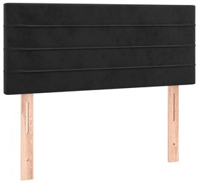 vidaXL Κρεβάτι Boxspring με Στρώμα Μαύρο 120 x 200 εκ. Βελούδινο