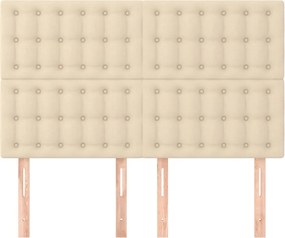 vidaXL Κεφαλάρι Κρεμ 144x5x118/128 εκ. Ύφασμα