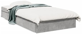 vidaXL Πλαίσιο Κρεβατιού με Συρτάρια Γκρι Σκυρ. 75x190 εκ. Επεξ. Ξύλο