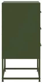 vidaXL Κομοδίνο Πράσινο Λαδί 36x39x78 εκ. από Χάλυβα