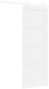 vidaXL Συρόμενη Πόρτα με Σύνολο Υλικών Λευκή 78x211 εκ. Συμπαγές Ξύλο Πεύκου