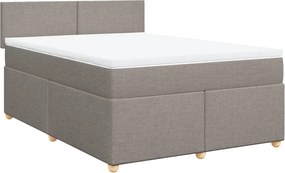 vidaXL Κρεβάτι Boxspring με Στρώμα Taupe 140x200 εκ. Υφασμάτινο