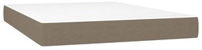 vidaXL Κρεβάτι Boxspring με Στρώμα &amp; LED Taupe 140x190 εκ. Υφασμάτινο