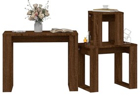 vidaXL Τραπεζάκια Ζιγκόν 3 τεμ. Καφέ Δρυς από Επεξεργασμένο Ξύλο