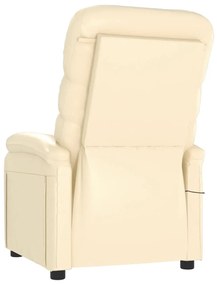 vidaXL Πολυθρόνα Μασάζ Κρεμ από Συνθετικό Δέρμα